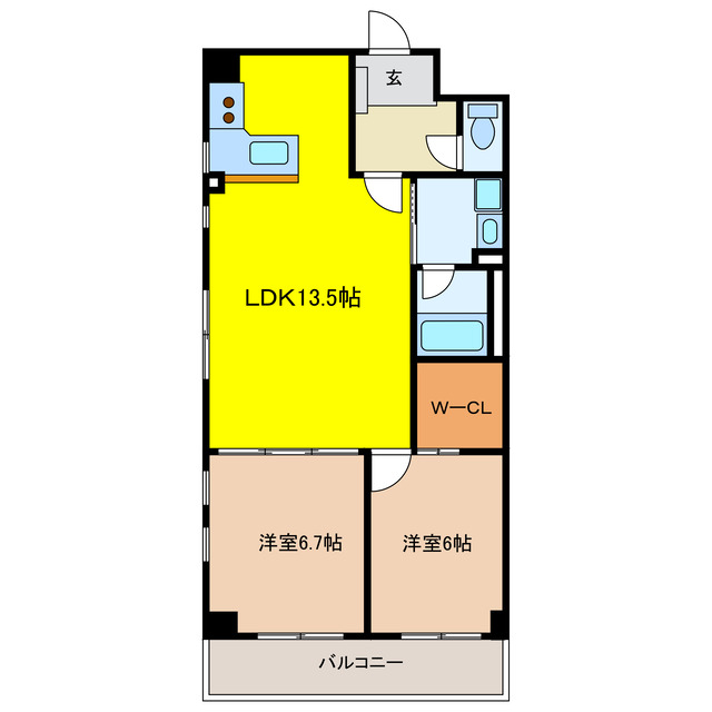 大垣市鶴見町のマンションの間取り