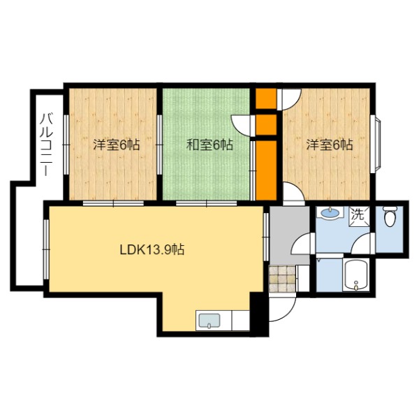 静岡市葵区与一のマンションの間取り