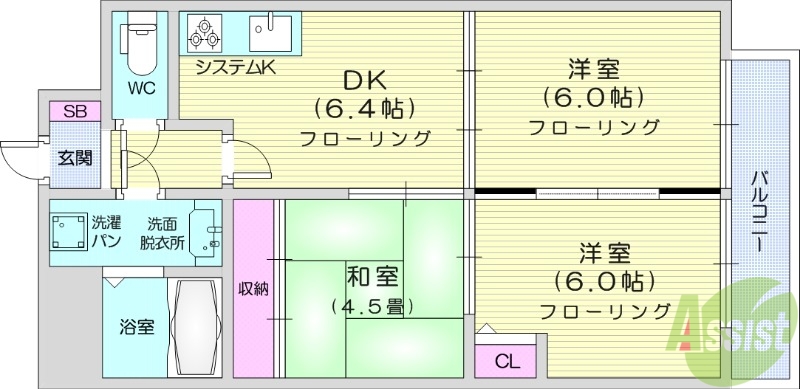 ヴェルヴュ上杉の間取り