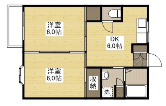 広島市東区戸坂中町のアパートの間取り