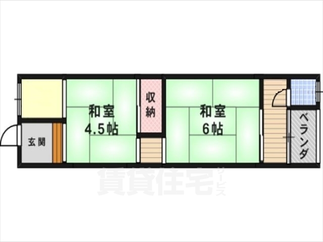 高槻市古曽部町のアパートの間取り