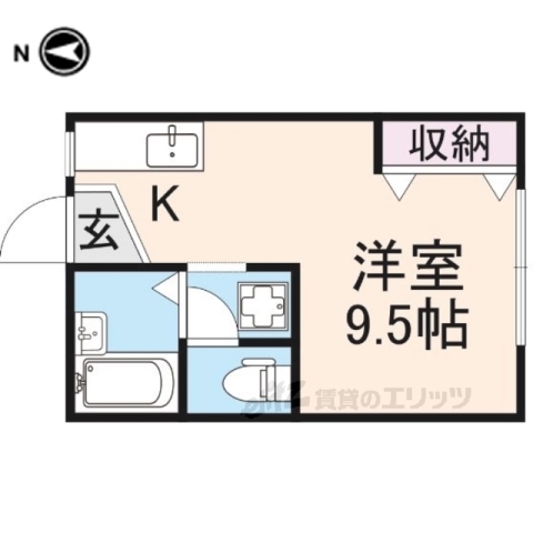 橿原市新賀町のアパートの間取り