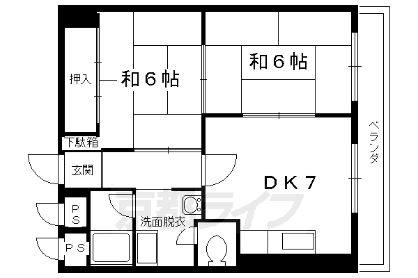 【京都市右京区西院高田町のマンションの間取り】