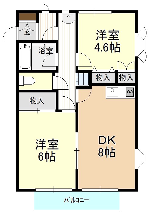 みなみハイツの間取り