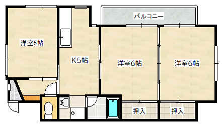 広島市佐伯区利松のマンションの間取り