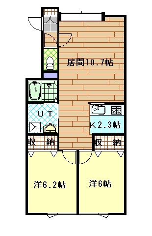 旭川市東七条のアパートの間取り