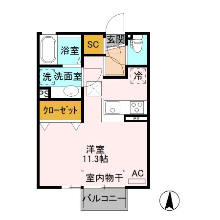 古河市諸川のアパートの間取り