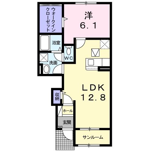 八幡浜市保内町喜木のアパートの間取り