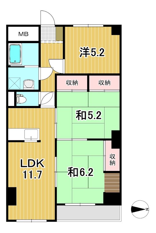 黒川第二マンションの間取り