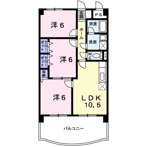 【広島市東区福田のマンションの間取り】