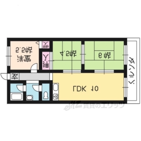 京都市右京区太秦北路町のマンションの間取り