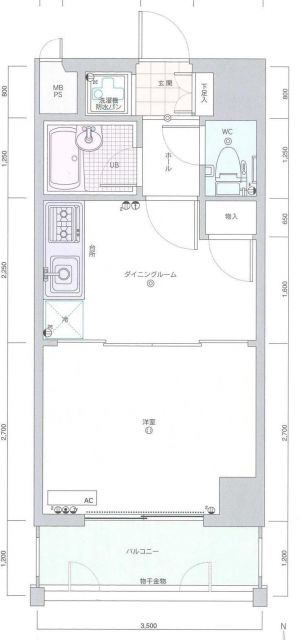 福岡市西区姪の浜のマンションの間取り