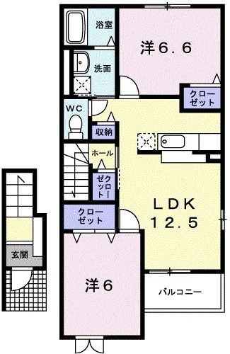 四国中央市寒川町のアパートの間取り