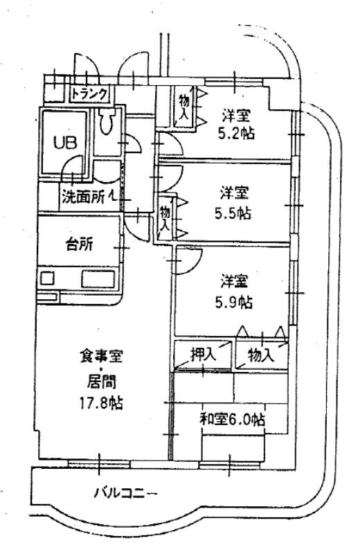 姫路市手柄のマンションの間取り