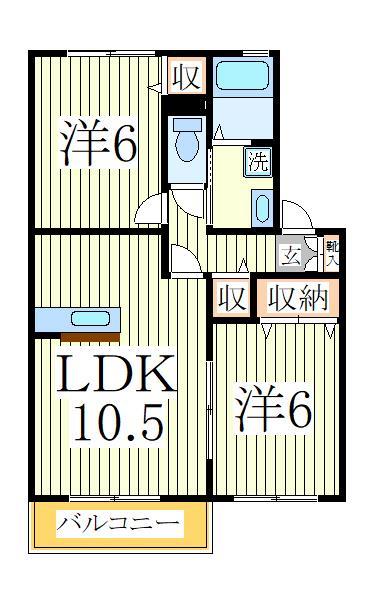 柏市しいの木台のアパートの間取り