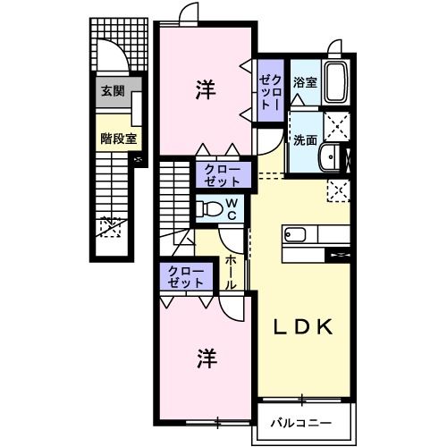 静岡市清水区蒲原東のアパートの間取り