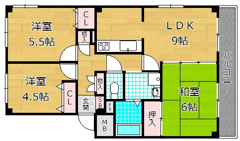 Ｆａｍｉｌｉａ朝日丘の間取り