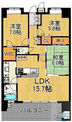 アルフィーネ平野町の間取り