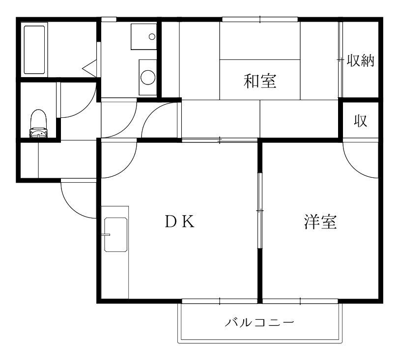 【徳島市北沖洲のアパートの間取り】