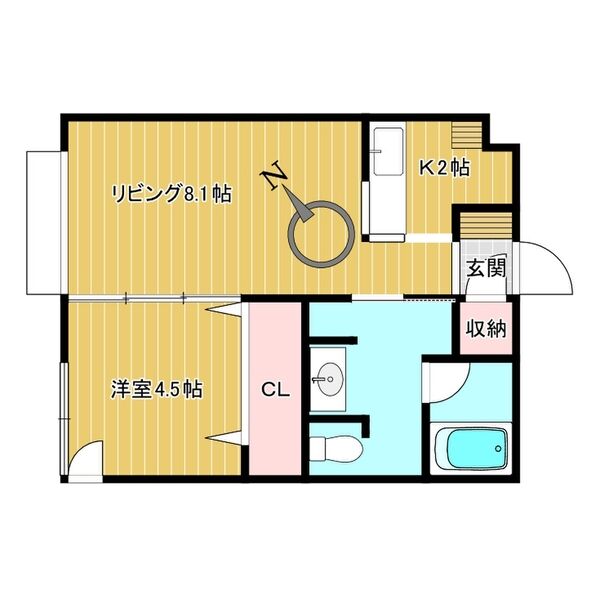 【札幌市北区北三十八条西のマンションの間取り】