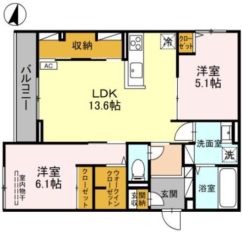 八尾市恩智北町のアパートの間取り