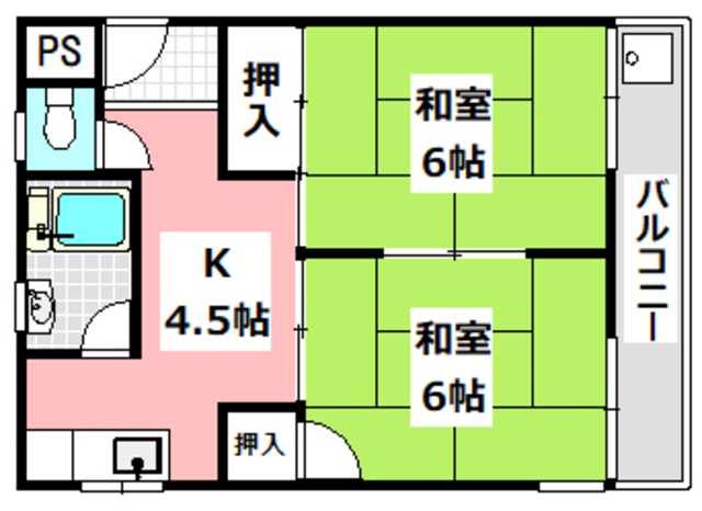 茨木市中津町のマンションの間取り