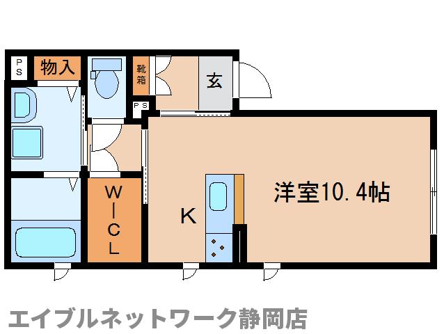 静岡市葵区春日のアパートの間取り