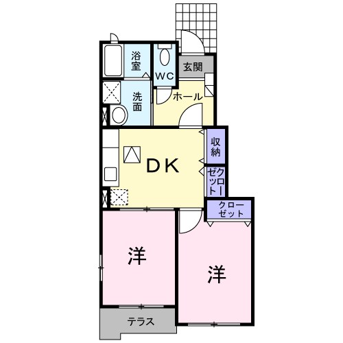 鹿児島市石谷町のアパートの間取り