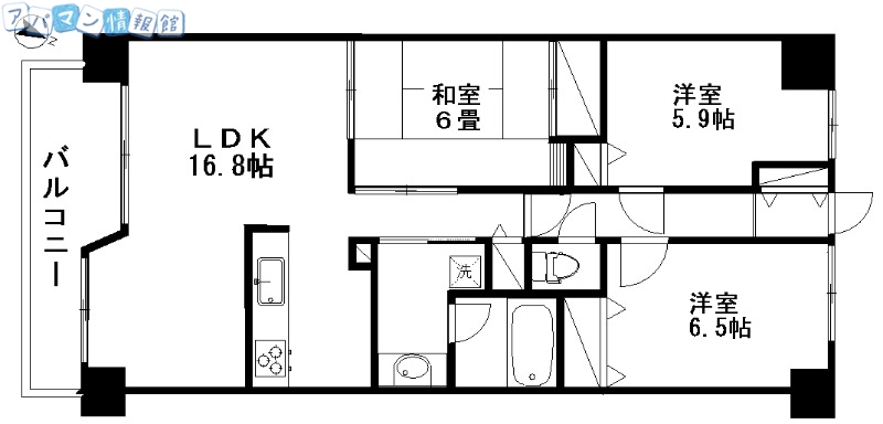 アパガーデンプレイス新潟駅の間取り