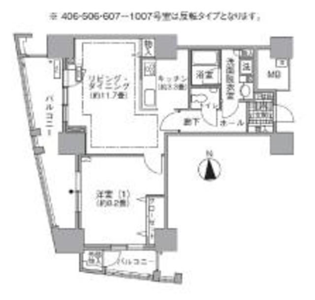 港区海岸のマンションの間取り