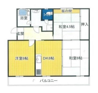 釈尊寺第1住宅6号棟の間取り