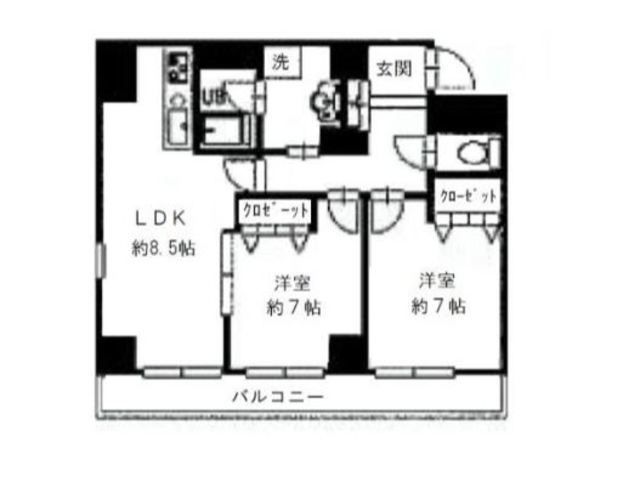 中央区新富のマンションの間取り