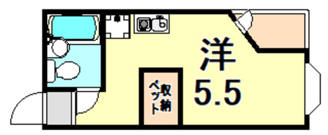 西宮市上ケ原三番町のアパートの間取り