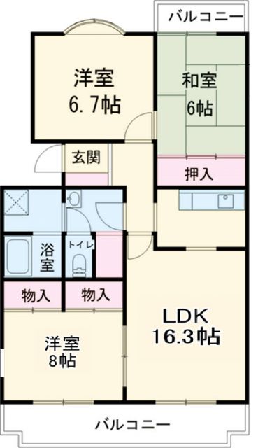 コンフォート北方の間取り