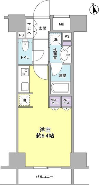 新宿区新宿のマンションの間取り