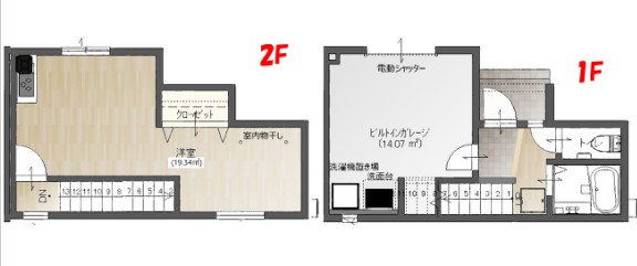 ガレージハウス桜木の間取り