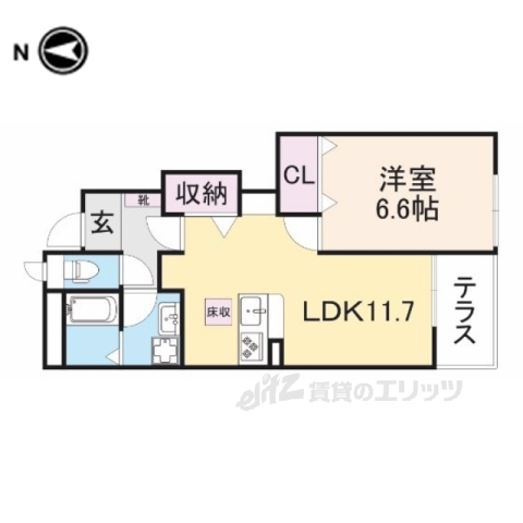 香芝市良福寺のアパートの間取り