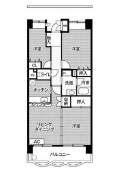 ビレッジハウス潮見タワー1号棟の間取り