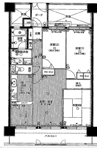 堺市西区上のマンションの間取り