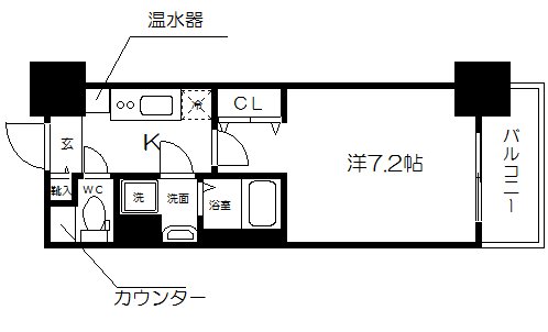 大阪市中央区内平野町のマンションの間取り