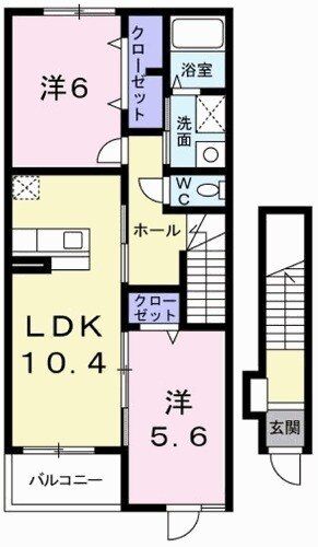 【相生市西谷町のアパートの間取り】