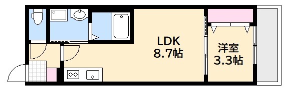 広島市西区草津浜町のアパートの間取り