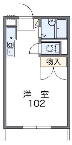 越谷市東大沢のアパートの間取り