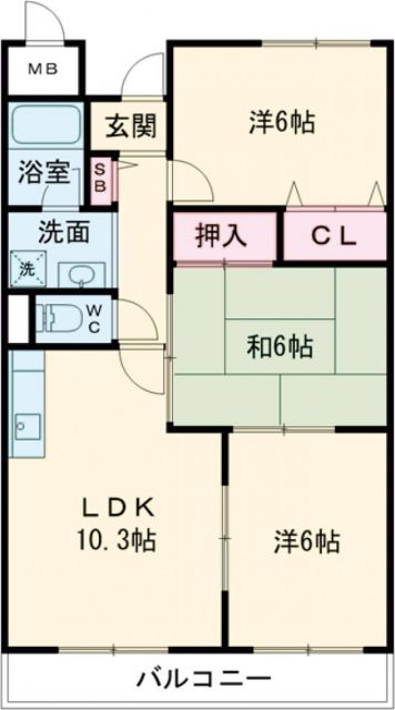 交野市星田のマンションの間取り