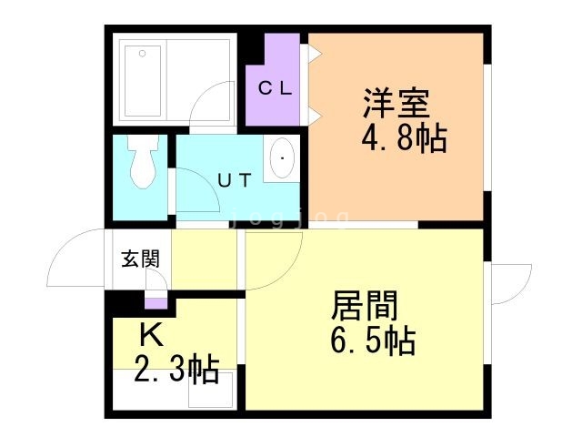 札幌市白石区北郷一条のアパートの間取り