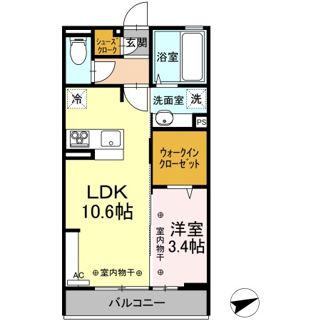 サン・メゾン小山中央105の間取り