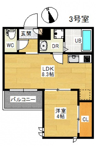 【広島市中区江波本町のアパートの間取り】