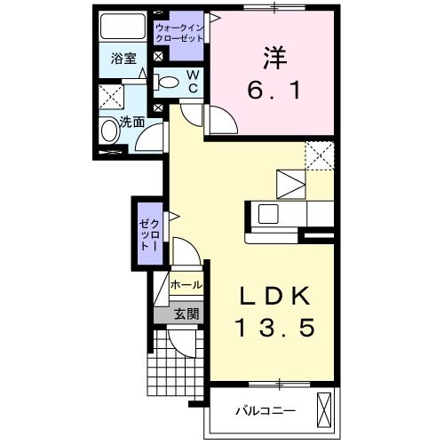 【田村市船引町船引のアパートの間取り】