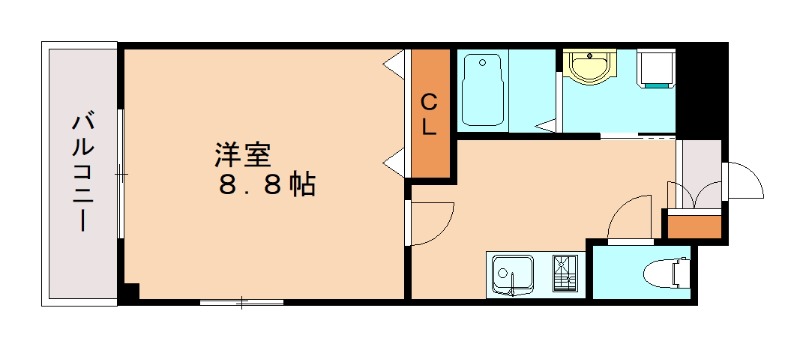 北九州市戸畑区牧山のアパートの間取り