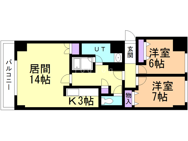 【札幌市西区発寒六条のマンションの間取り】